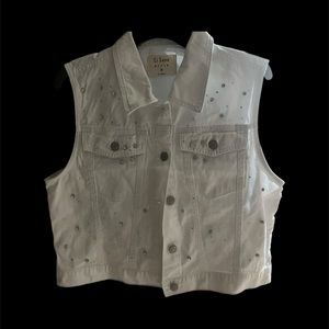 White embellished vest